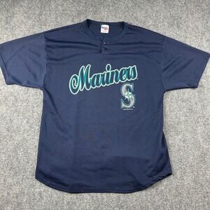 Locker‎ Line Seattle Mariners Jersey Mens XXL Navy Blue 1996 Vintage MLB Mesh